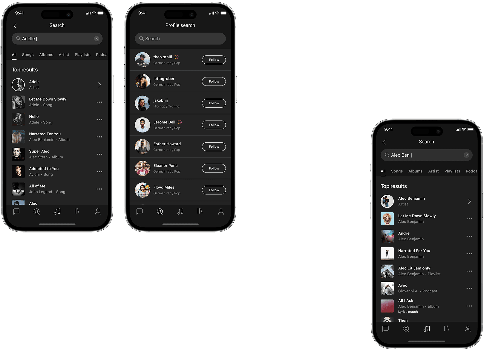 Search tracks effectively